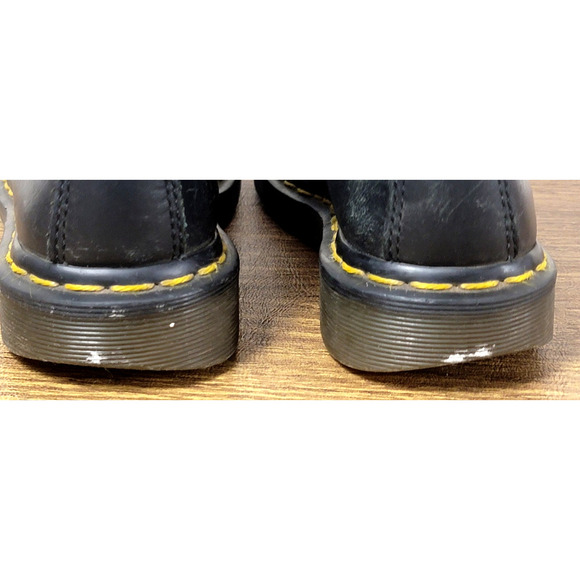 Dr Martens Womens 6 Black 8 Eye Leather Combat Boots Grunge Punk Rock Destroyed - Picture 13 of 16